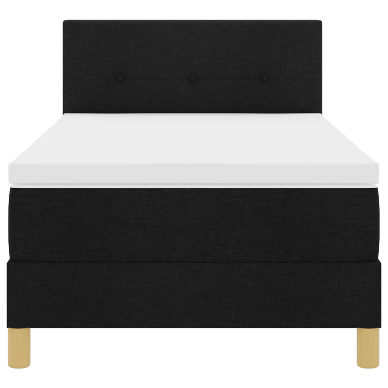 Casa si Gradina - Mobilier - Paturi si accesorii - Paturi - Pat cu arcuri cu saltea si LED negru 100x200 cm din tesatura - Infinity.ro