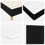 Casa si Gradina - Mobilier - Paturi si accesorii - Paturi - Pat cu arcuri cu saltea si LED negru 100x200 cm din tesatura - Infinity.ro