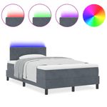 Casa si Gradina - Mobilier - Paturi si accesorii - Paturi - Pat box spring cu saltea & LED, gri deschis, 120x200 cm catifea - Infinity.ro