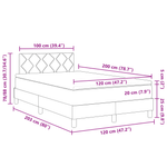 Casa si Gradina - Mobilier - Paturi si accesorii - Paturi - Pat box spring cu saltea & LED, gri deschis, 120x200 cm catifea - Infinity.ro