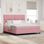 Casa si Gradina - Mobilier - Paturi si accesorii - Paturi - Pat box spring cu saltea & LED, roz, 180x200 cm catifea - Infinity.ro