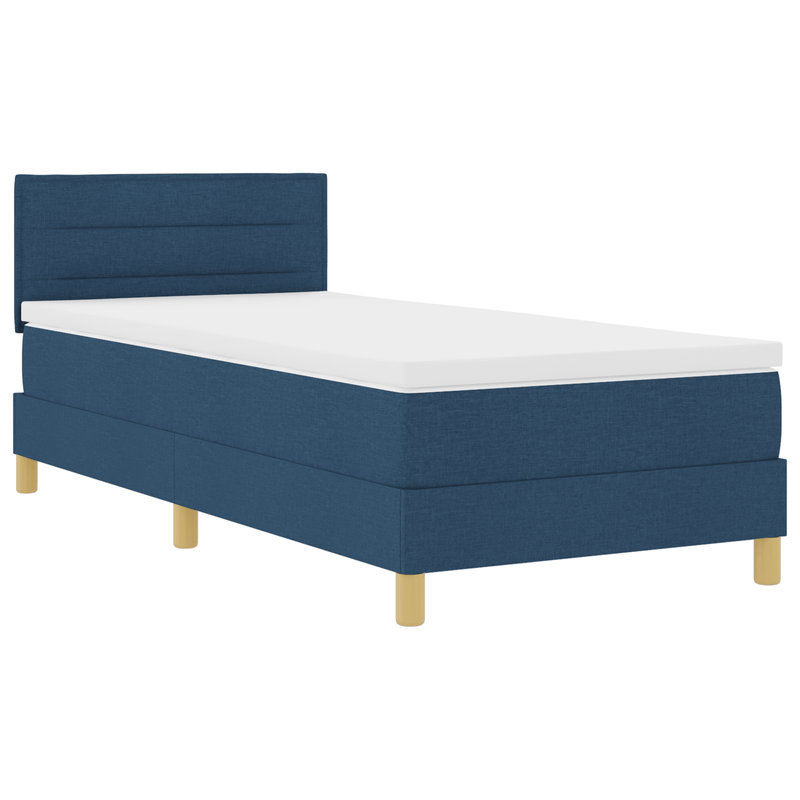 Casa si Gradina - Mobilier - Paturi si accesorii - Paturi - Pat cu Arcuri cu Saltea & LED Albastru 100x200 cm Tesatura - Infinity.ro