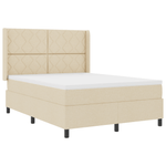 Casa si Gradina - Mobilier - Paturi si accesorii - Paturi - Pat box spring cu saltea & LED, crem, 160x200 cm, textil - Infinity.ro