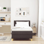 Casa si Gradina - Mobilier - Paturi si accesorii - Paturi - Pat cu arcuri cu saltea si LED, maro inchis 90x200 cm tesatura - Infinity.ro