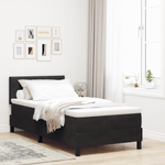 Casa si Gradina - Mobilier - Paturi si accesorii - Paturi - Pat box spring cu saltea & LED, negru, 90x200 cm catifea - Infinity.ro