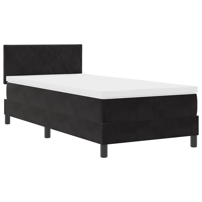 Casa si Gradina - Mobilier - Paturi si accesorii - Paturi - Pat box spring cu saltea & LED, negru, 90x200 cm catifea - Infinity.ro
