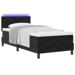 Casa si Gradina - Mobilier - Paturi si accesorii - Paturi - Pat box spring cu saltea & LED, negru, 90x200 cm catifea - Infinity.ro