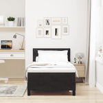 Casa si Gradina - Mobilier - Paturi si accesorii - Paturi - Pat box spring cu saltea & LED, negru, 90x200 cm catifea - Infinity.ro
