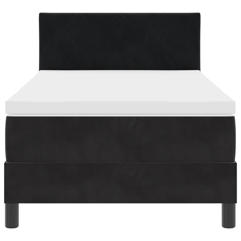 Casa si Gradina - Mobilier - Paturi si accesorii - Paturi - Pat box spring cu saltea & LED, negru, 90x200 cm catifea - Infinity.ro