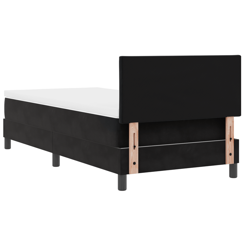 Casa si Gradina - Mobilier - Paturi si accesorii - Paturi - Pat box spring cu saltea & LED, negru, 90x200 cm catifea - Infinity.ro
