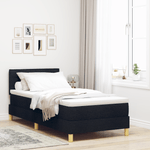 Casa si Gradina - Mobilier - Paturi si accesorii - Paturi - Pat cu Arcuri cu Saltea si LED Negru 90x190 cm Tesatura - Infinity.ro