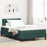 Casa si Gradina - Mobilier - Paturi si accesorii - Paturi - Pat cu arcuri de cutie cu saltea & LED Verde inchis 120x190 cm Catifea - Infinity.ro