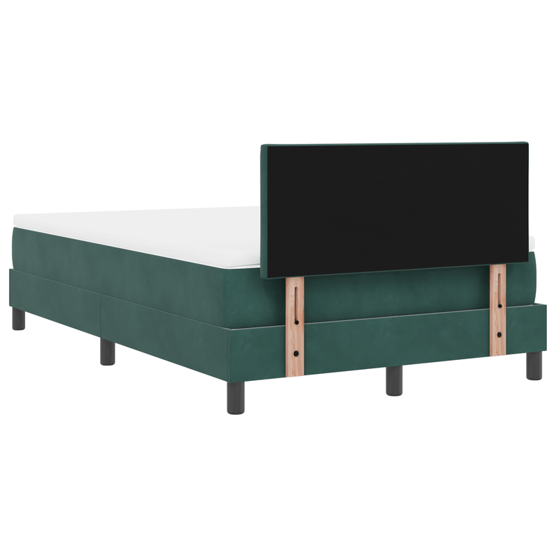 Casa si Gradina - Mobilier - Paturi si accesorii - Paturi - Pat cu arcuri de cutie cu saltea & LED Verde inchis 120x190 cm Catifea - Infinity.ro