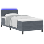 Casa si Gradina - Mobilier - Paturi si accesorii - Paturi - Pat box spring cu saltea & LED, gri inchis, 100x200 cm catifea - Infinity.ro