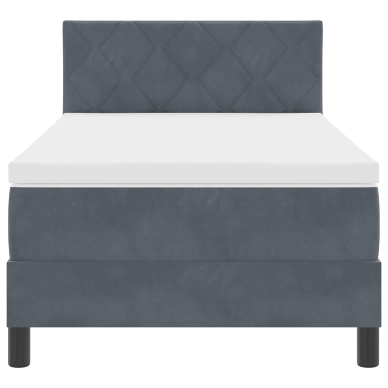 Casa si Gradina - Mobilier - Paturi si accesorii - Paturi - Pat box spring cu saltea & LED, gri inchis, 100x200 cm catifea - Infinity.ro