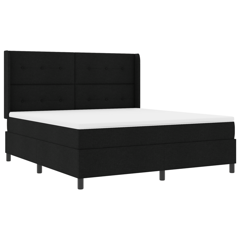 Casa si Gradina - Mobilier - Paturi si accesorii - Paturi - Pat Box Spring cu Saltea & LED Negru 180x200 cm Material textil - Infinity.ro