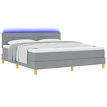 Casa si Gradina - Mobilier - Paturi si accesorii - Paturi - Pat cu arc cu saltea si LED gri deschis 180x200 cm tesatura - Infinity.ro