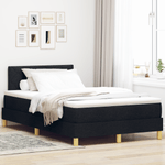 Casa si Gradina - Mobilier - Paturi si accesorii - Paturi - Pat cu arcuri cu saltea & LED Negru 120x190 cm Tesatura - Infinity.ro