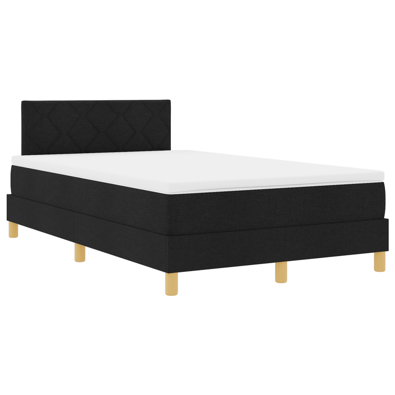 Casa si Gradina - Mobilier - Paturi si accesorii - Paturi - Pat cu arcuri cu saltea & LED Negru 120x190 cm Tesatura - Infinity.ro