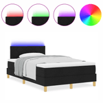 Casa si Gradina - Mobilier - Paturi si accesorii - Paturi - Pat cu arcuri cu saltea & LED Negru 120x190 cm Tesatura - Infinity.ro