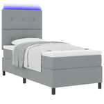 Casa si Gradina - Mobilier - Paturi si accesorii - Paturi - Pat cu arcuri cu saltea & LED Gri 90x200 cm Tesatura - Infinity.ro