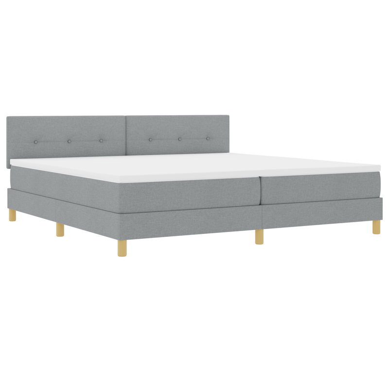 Casa si Gradina - Mobilier - Paturi si accesorii - Paturi - Pat cu arcuri cu saltea & LED Gri deschis 200x200 cm Tesatura - Infinity.ro