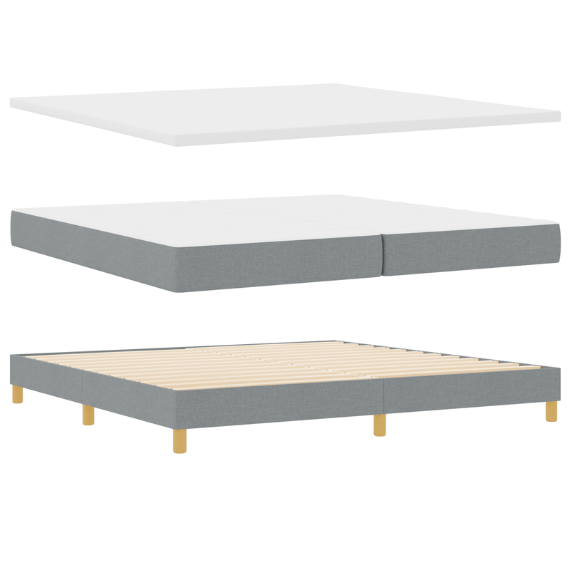 Casa si Gradina - Mobilier - Paturi si accesorii - Paturi - Pat cu arcuri cu saltea & LED Gri deschis 200x200 cm Tesatura - Infinity.ro