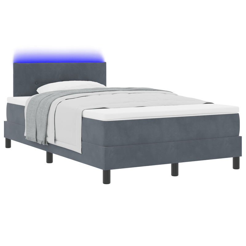 Casa si Gradina - Mobilier - Paturi si accesorii - Paturi - Pat cu Arcuri si Saltea Gri Inchis 120x190 cm Catifea - Infinity.ro
