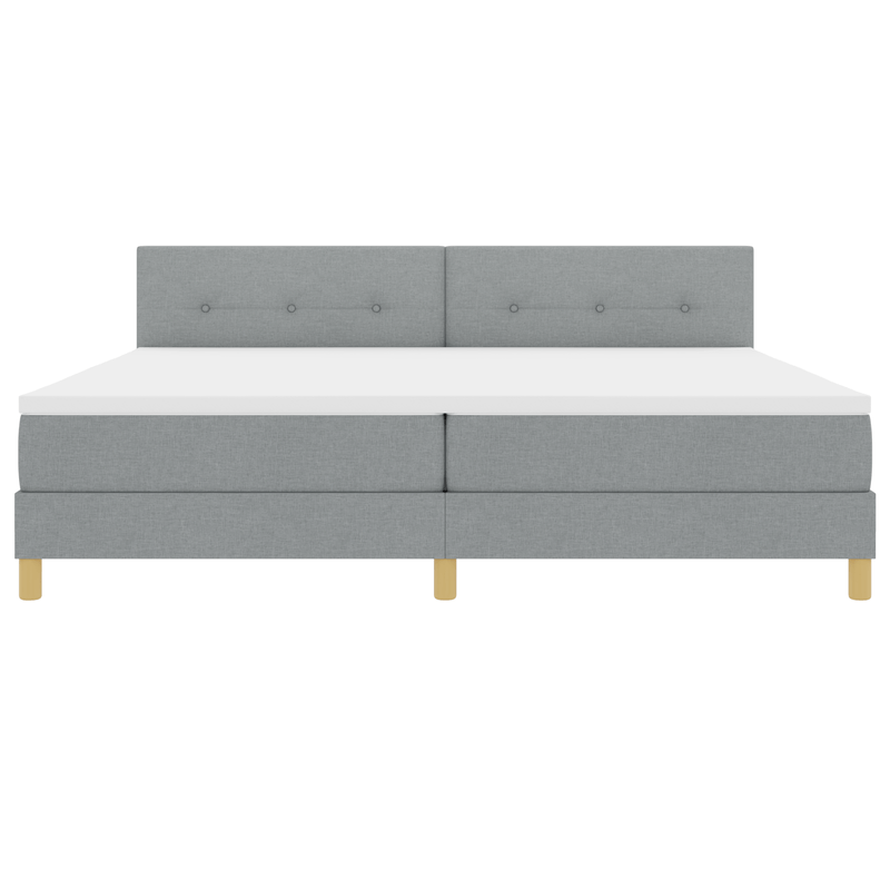 Casa si Gradina - Mobilier - Paturi si accesorii - Paturi - Pat cu arcuri cu saltea & LED Gri deschis 200x200 cm Tesatura - Infinity.ro