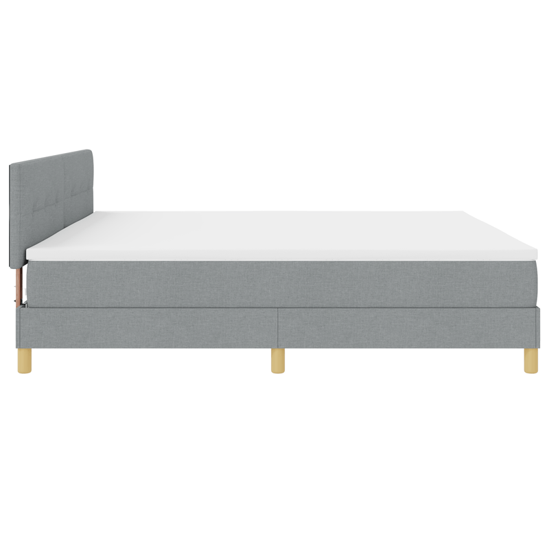 Casa si Gradina - Mobilier - Paturi si accesorii - Paturi - Pat cu arcuri cu saltea & LED Gri deschis 200x200 cm Tesatura - Infinity.ro