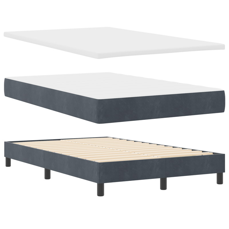 Casa si Gradina - Mobilier - Paturi si accesorii - Paturi - Pat cu Arcuri si Saltea Gri Inchis 120x190 cm Catifea - Infinity.ro