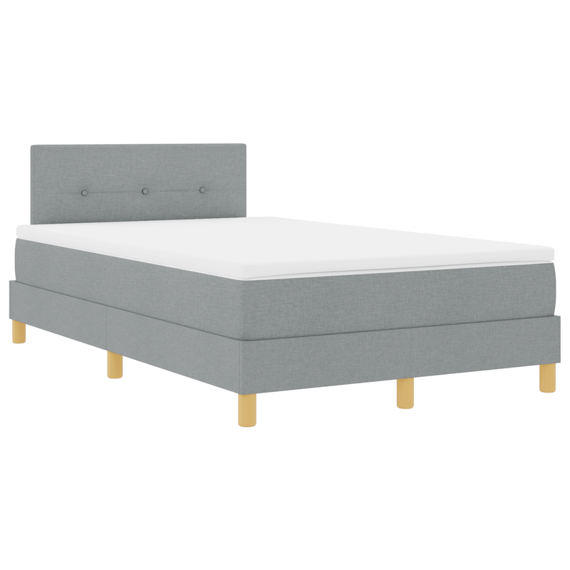 Casa si Gradina - Mobilier - Paturi si accesorii - Paturi - Pat cu arcuri cu saltea & LED gri deschis 120x200 cm tesatura - Infinity.ro