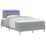 Casa si Gradina - Mobilier - Paturi si accesorii - Paturi - Pat cu arcuri cu saltea & LED gri deschis 120x200 cm tesatura - Infinity.ro