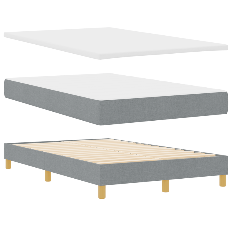 Casa si Gradina - Mobilier - Paturi si accesorii - Paturi - Pat cu arcuri cu saltea & LED gri deschis 120x200 cm tesatura - Infinity.ro