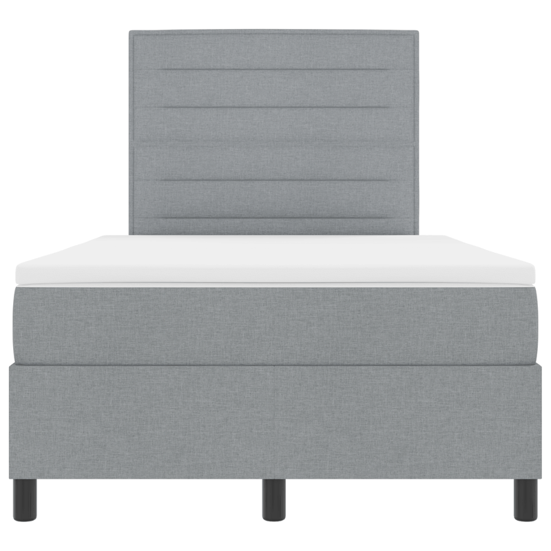 Casa si Gradina - Mobilier - Paturi si accesorii - Paturi - Pat cu arcuri , saltea si LED gri deschis 120x200 cm, Tesatura - Infinity.ro