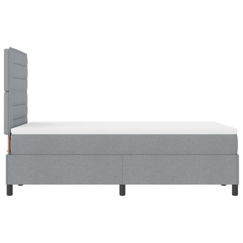 Casa si Gradina - Mobilier - Paturi si accesorii - Paturi - Pat cu arcuri , saltea si LED gri deschis 120x200 cm, Tesatura - Infinity.ro
