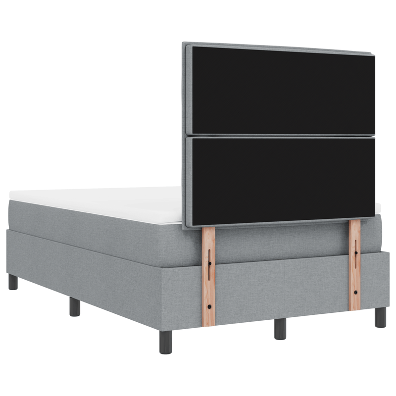 Casa si Gradina - Mobilier - Paturi si accesorii - Paturi - Pat cu arcuri , saltea si LED gri deschis 120x200 cm, Tesatura - Infinity.ro