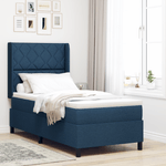 Casa si Gradina - Mobilier - Paturi si accesorii - Paturi - Pat box spring cu saltea & LED, albastru, 100x200 cm, textil - Infinity.ro