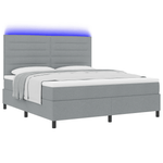 Casa si Gradina - Mobilier - Paturi si accesorii - Paturi - Pat cu arcuri cu Saltea & LED Gri deschis 180x200 cm Tesatura - Infinity.ro