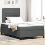 Casa si Gradina - Mobilier - Paturi si accesorii - Paturi - Pat cu arcuri cu saltea si lumini LED gri inchis 120x190 cm textil - Infinity.ro