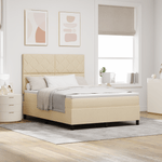Casa si Gradina - Mobilier - Paturi si accesorii - Paturi - Pat cu Cutie de Arcuri cu Saltea & LED Crem 160x200 cm Tesatura - Infinity.ro