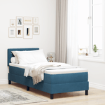 Casa si Gradina - Mobilier - Paturi si accesorii - Paturi - Pat box spring cu saltea & LED albastru inchis 80x200cm catifea - Infinity.ro