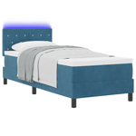 Casa si Gradina - Mobilier - Paturi si accesorii - Paturi - Pat box spring cu saltea & LED albastru inchis 80x200cm catifea - Infinity.ro
