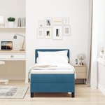 Casa si Gradina - Mobilier - Paturi si accesorii - Paturi - Pat box spring cu saltea & LED albastru inchis 80x200cm catifea - Infinity.ro