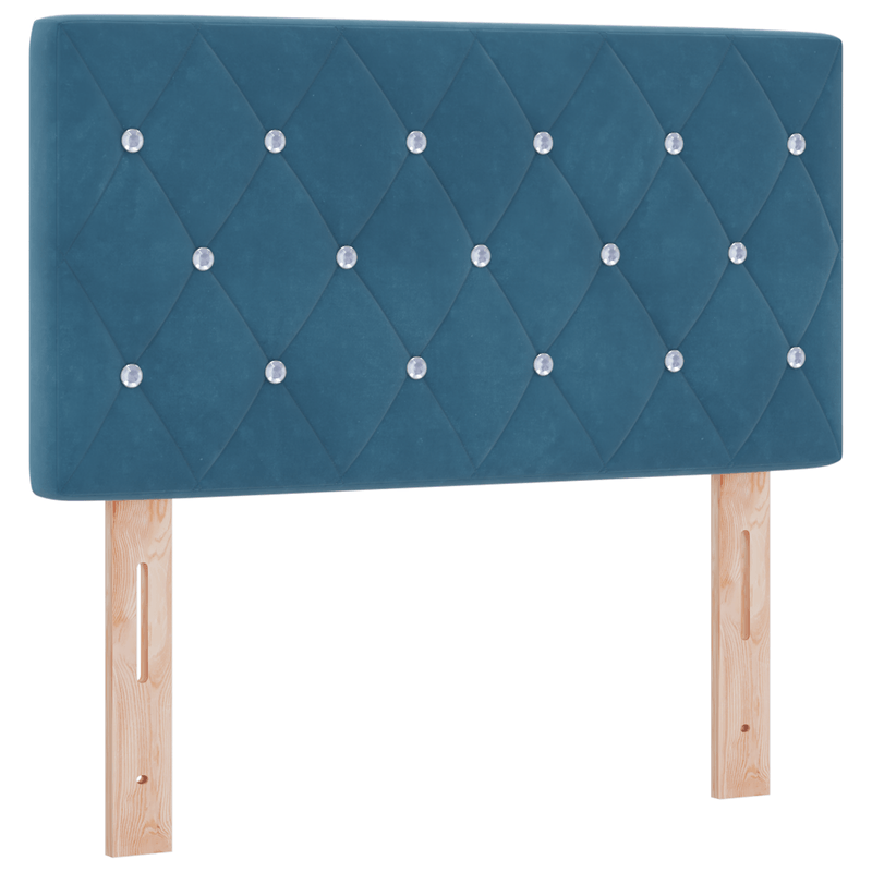 Casa si Gradina - Mobilier - Paturi si accesorii - Paturi - Pat box spring cu saltea & LED albastru inchis 80x200cm catifea - Infinity.ro