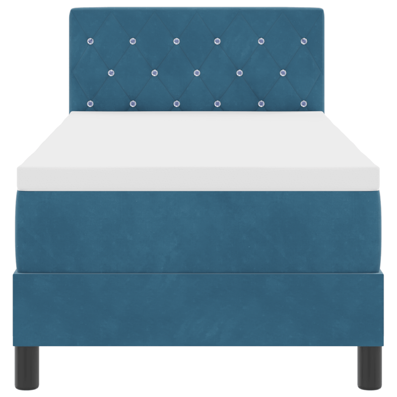 Casa si Gradina - Mobilier - Paturi si accesorii - Paturi - Pat box spring cu saltea & LED albastru inchis 80x200cm catifea - Infinity.ro