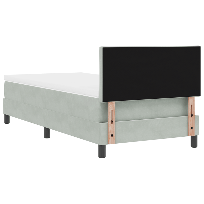 Casa si Gradina - Mobilier - Paturi si accesorii - Paturi - Pat cu arcuri cu saltea si LED Gri deschis 100x200 cm Catifea - Infinity.ro