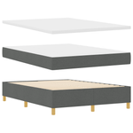 Casa si Gradina - Mobilier - Paturi si accesorii - Paturi - Pat cu arcuri de box cu saltea & LED gri inchis 140x190 cm tesatura - Infinity.ro