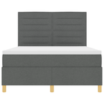 Casa si Gradina - Mobilier - Paturi si accesorii - Paturi - Pat cu arcuri de box cu saltea & LED gri inchis 140x190 cm tesatura - Infinity.ro