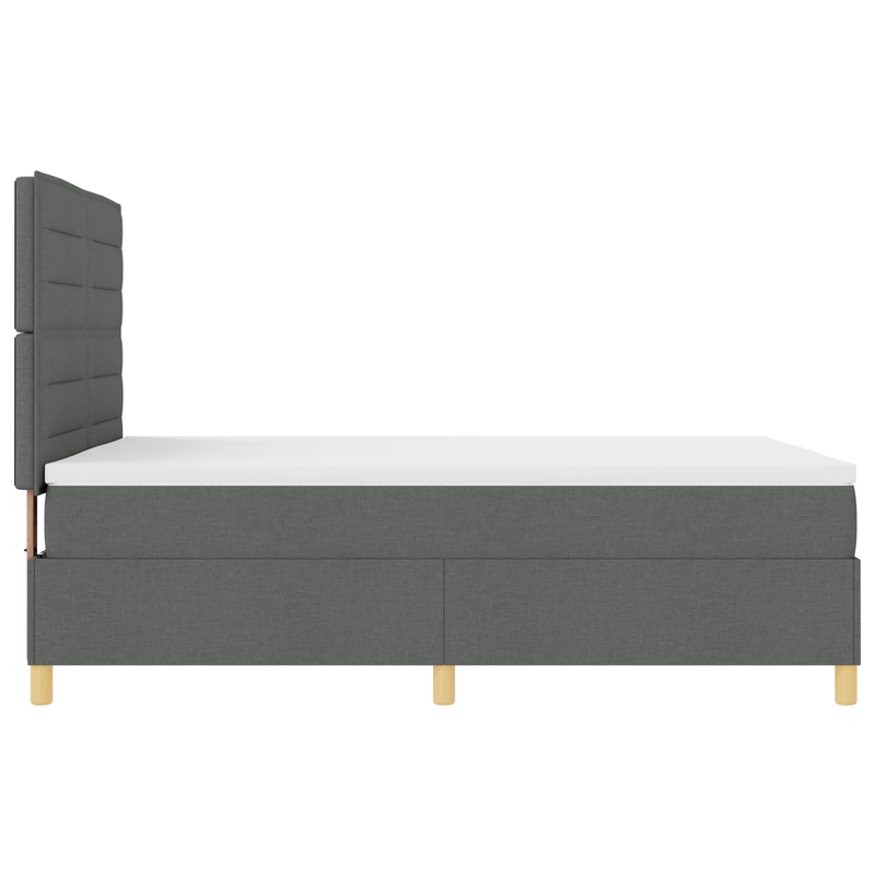 Casa si Gradina - Mobilier - Paturi si accesorii - Paturi - Pat cu arcuri de box cu saltea & LED gri inchis 140x190 cm tesatura - Infinity.ro